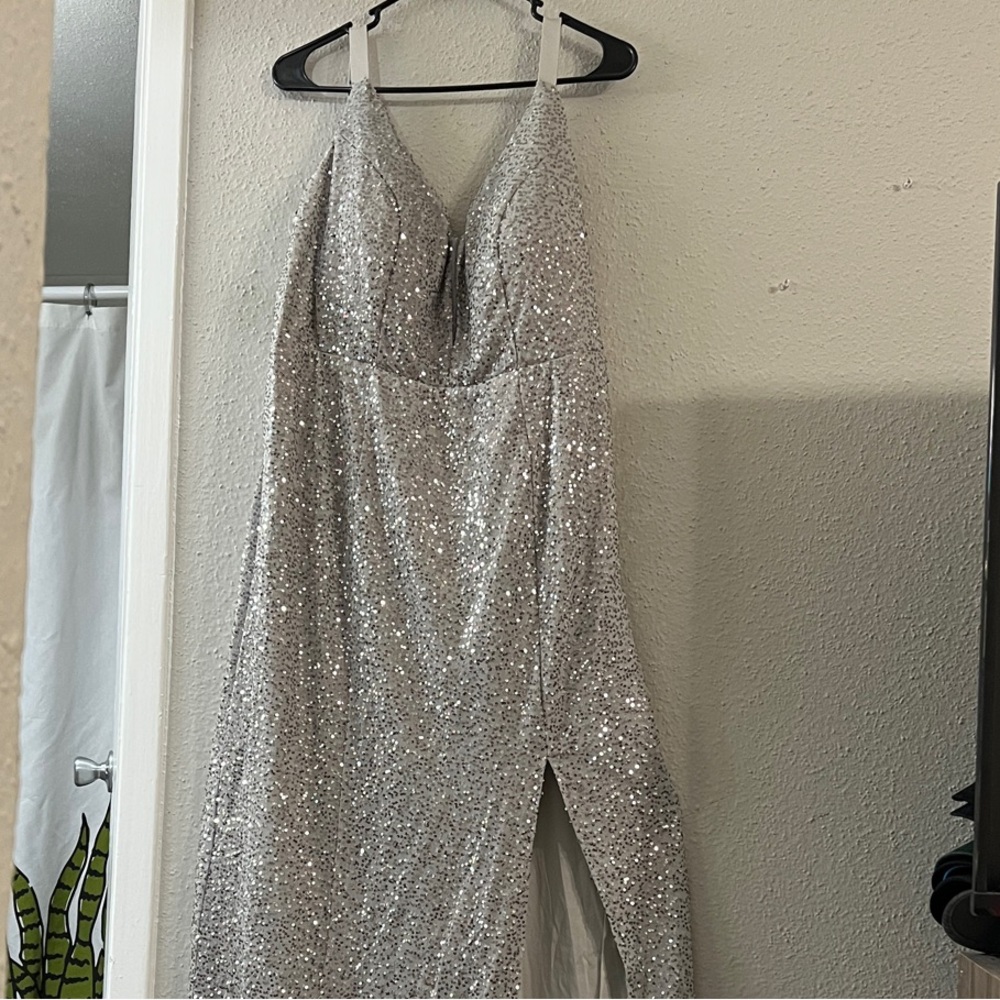 Silver Sequin Gown
